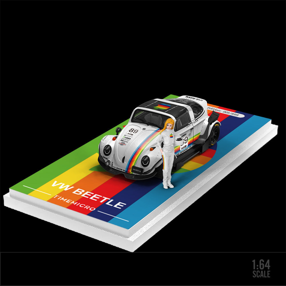 TimeMicro 1:64 Beetle White Apple & Black Apple Diecast Alloy Car Model MODCOLS