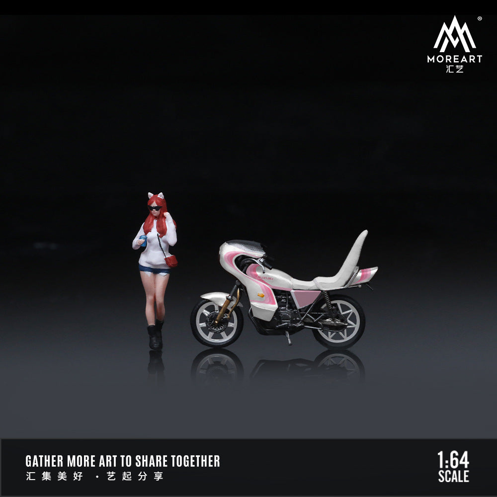MoreArt 1:64 Bosozoku Motorcycle Girl Resin Figure Set MODCOLS