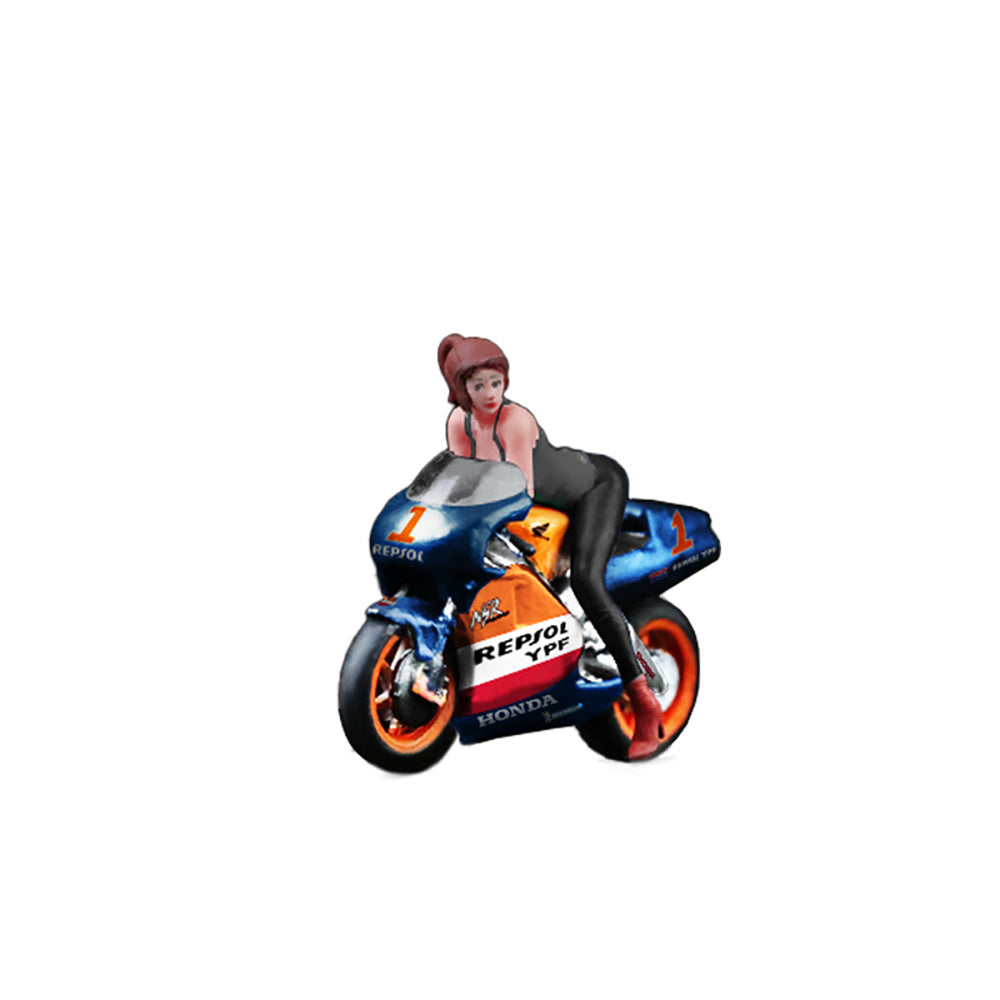 MoreArt 1:64 Racing Motorcycle & Rider Figure Set – Resin Model MODCOLS