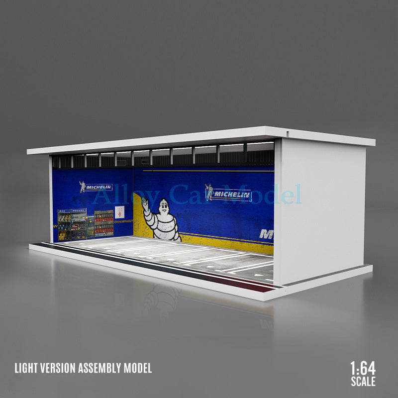 MoreArt 1:64 Gulf Oil Lighted HKS Advan Diorama Model Scene DIY MODCOLS