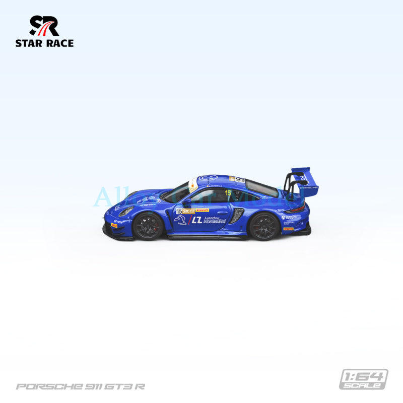 SR 1:64 STAR RACE Porsche 911 GT3 No.15 Blue Diecast Model MODCOLS