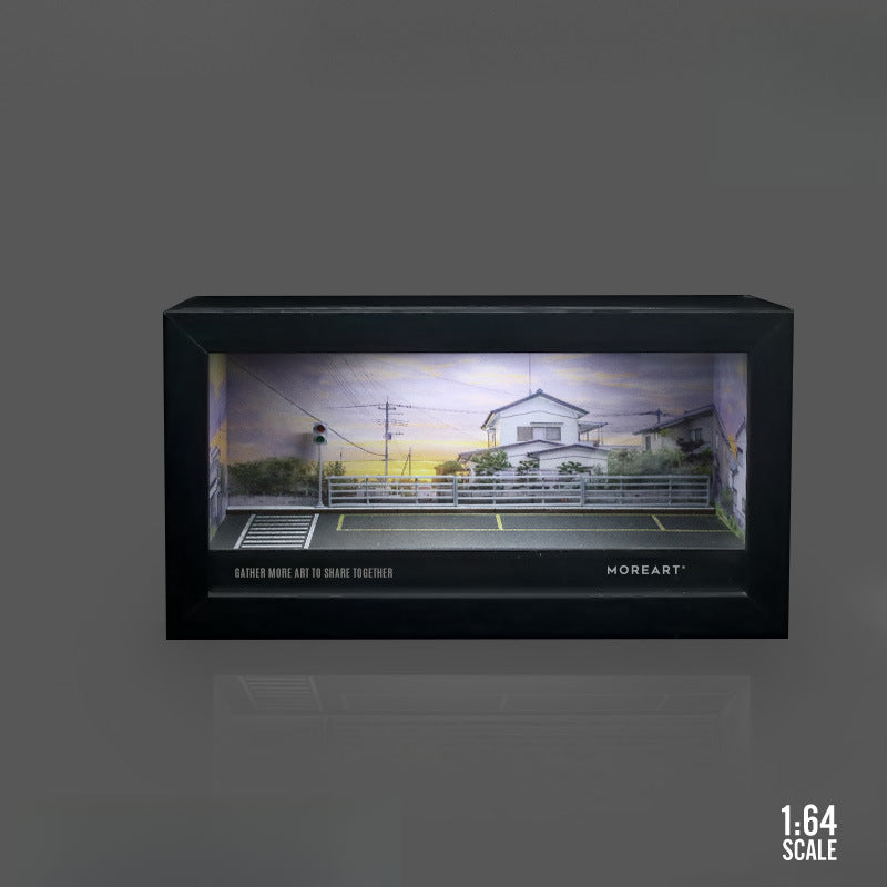 MoreArt 1:64 Framed Parking Lot Light Up Diorama MODCOLS