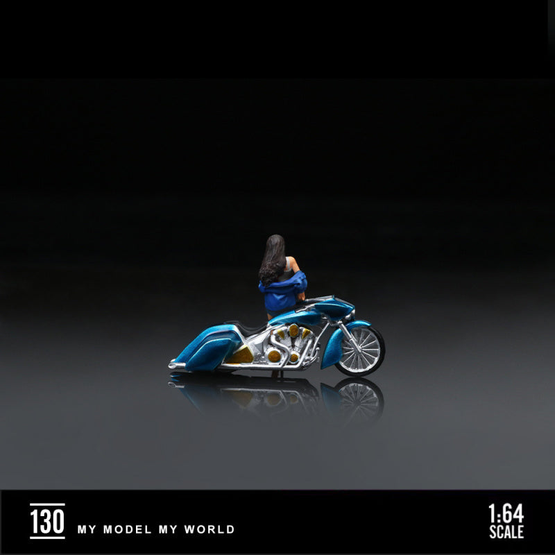 MoreArt 1:64 Blue Wild Biker Girl Resin Figure MODCOLS