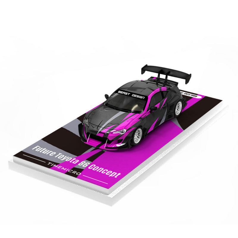 TM 1:64 Toyota 86 Black Purple Die cast Alloy Model MODCOLS