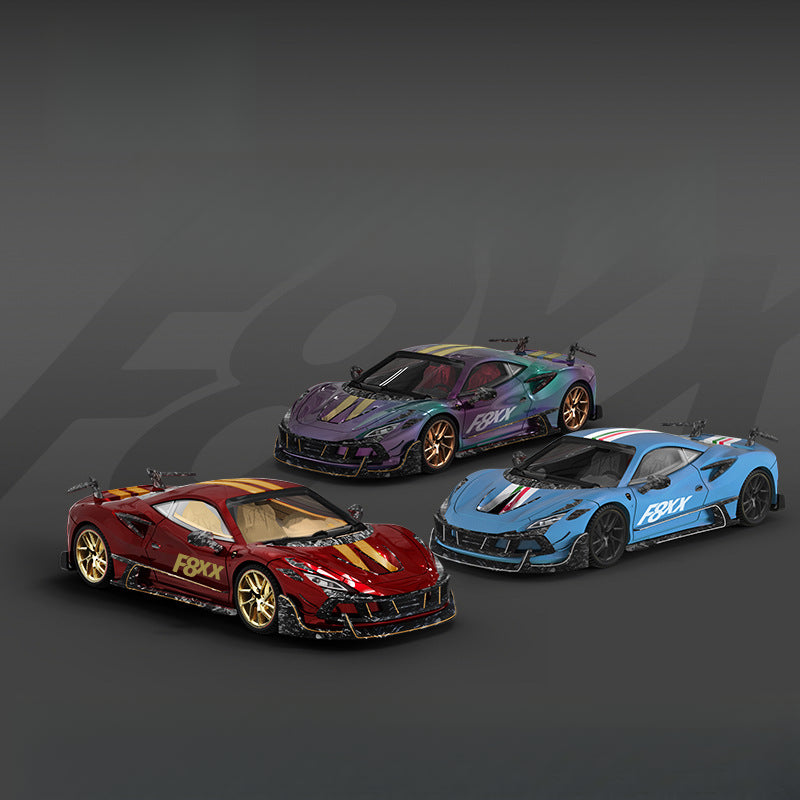 AM Ferrari F8XX Diecast Car Model – Red Blue & Chameleon MODCOLS