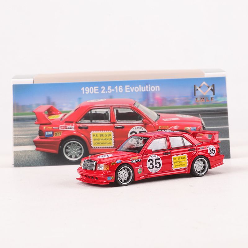 LMLF 1:64 Mercedes Benz 190E W201 2.5 16 Evolution ’Red Pig’ Diecast Model MODCOLS